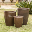 Kit Conjunto 3 Vasos de Plantas e Flores Grande Coluna Lisa Luxo Moderno P+M+G Polietileno Decorativo Sala Jardim
