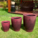 Kit 3 Vasos Coluna Lisa Polietileno P+M+G – Decoração Luxo