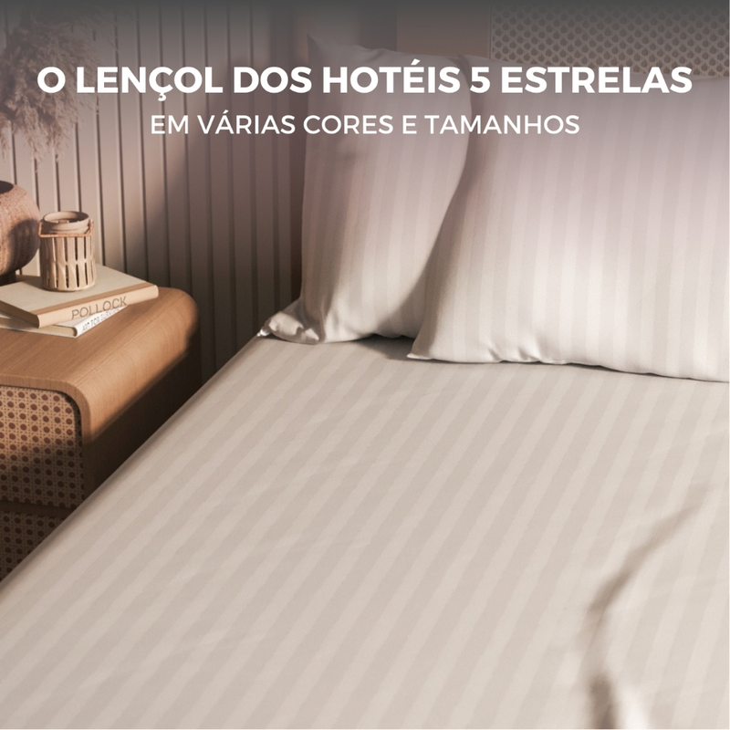 Jogo de Lençol Padronado 500 Fios Cama Solteiro Casal Queen King Micro Percal Penteado