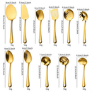 Kit 11 Peças Utensílios de Cozinha Dourado - Espátula Colher Concha Escumadeira Pegador de Pizza