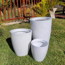 Kit 3 Vasos Coluna Lisa Polietileno P+M+G – Decoração Luxo