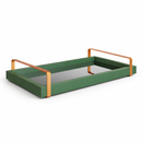 Bandeja Espelhada Decorativa com Alça Dourada – Base MDF 50x25cm