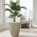 Vaso de plantas 39x33cm em Polietileno Reciclável Coluna Redonda Cone Grafiato Escovado M Moderno