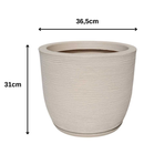 Vaso de Plástico Polietileno para Plantas com Prato Bojo Redondo Textura Grafiato Tam M