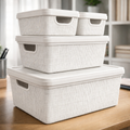 Kit 4 Caixas Organizadoras com Tampa em Plástico – 1,8L, 5L e 15L