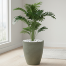Vaso de plantas 39x33cm em Polietileno Reciclável Coluna Redonda Cone Grafiato Escovado M Moderno