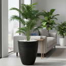 Vaso de plantas 39x33cm em Polietileno Reciclável Coluna Redonda Cone Grafiato Escovado M Moderno