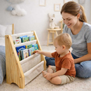 Estante Infantil Montessoriano Mini Rack Porta Livros Montessori Livreiro Organizador Madeira (ref: S02)