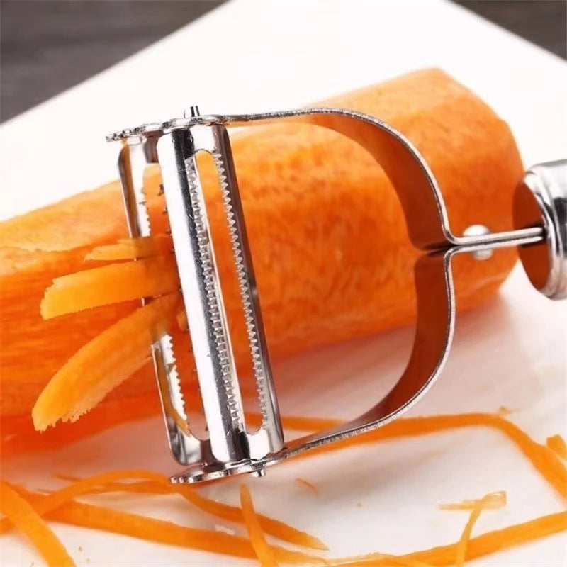 Descascador INOX Legumes Frutas Dupla Lâmina Móvel 2 Em 1/Descascador De Legumes Verduras Frutas promoção
