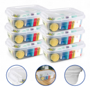 Kit Caixas Organizadoras Com Tampa e Trava 5L Transparente Multiuso Roupas Documentos e Brinquedos