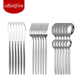Jogo de Talheres 24 Peças Inox Prateado – 6 Facas, 6 Garfos, 6 Colheres Grandes e 6 Pequenas
